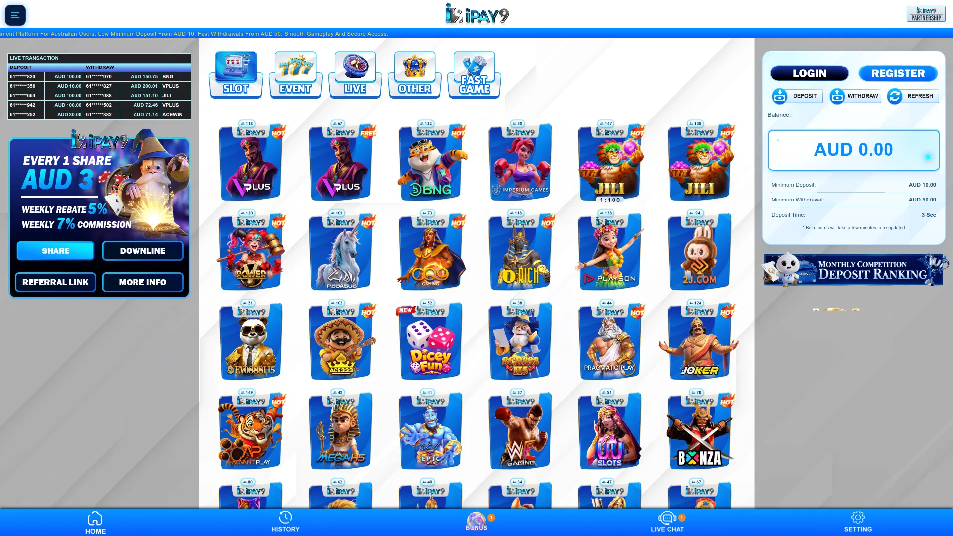 Ipay9 Casino browser platform for Australian players on desktop